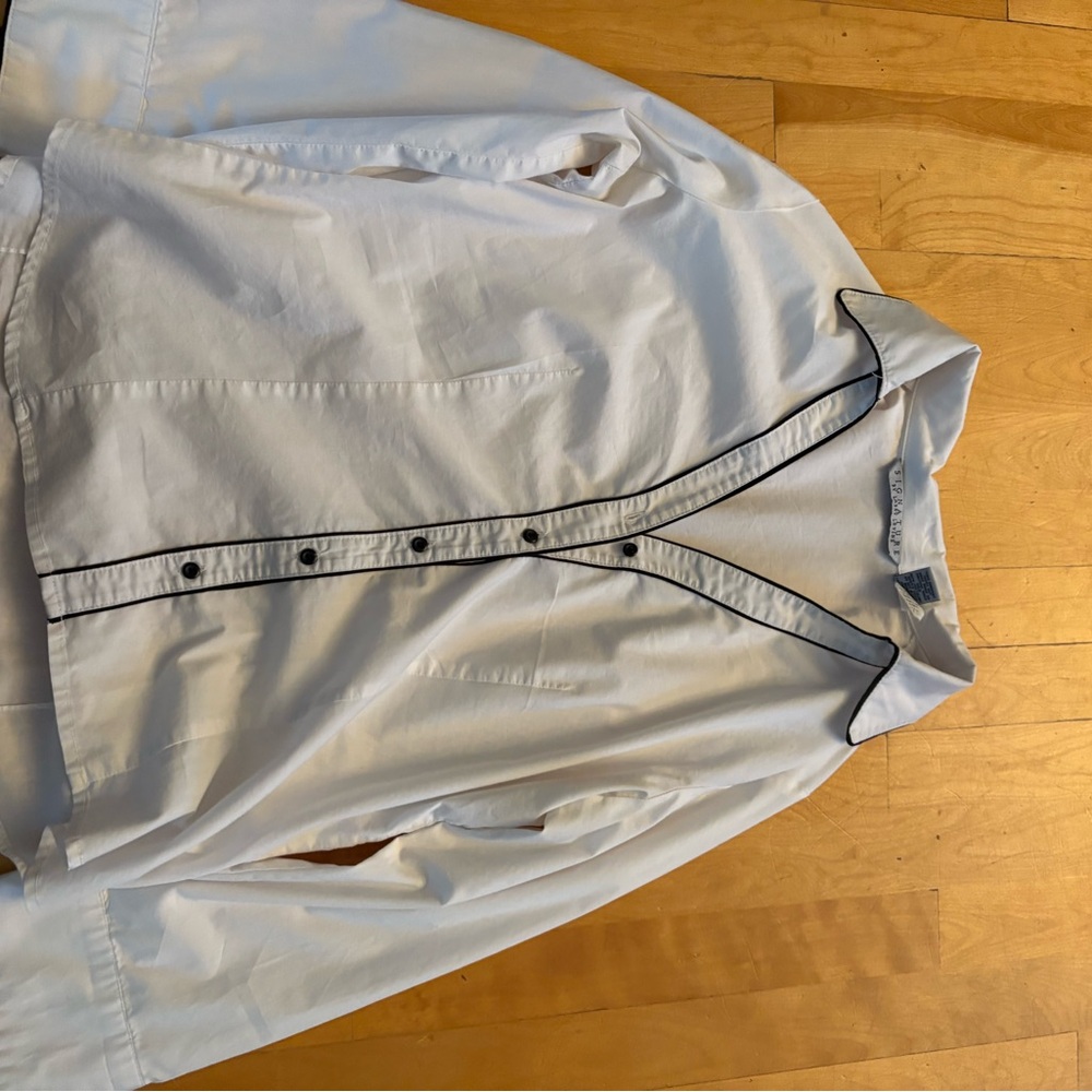 Signature White and Black Lightweight Shirt Jacket